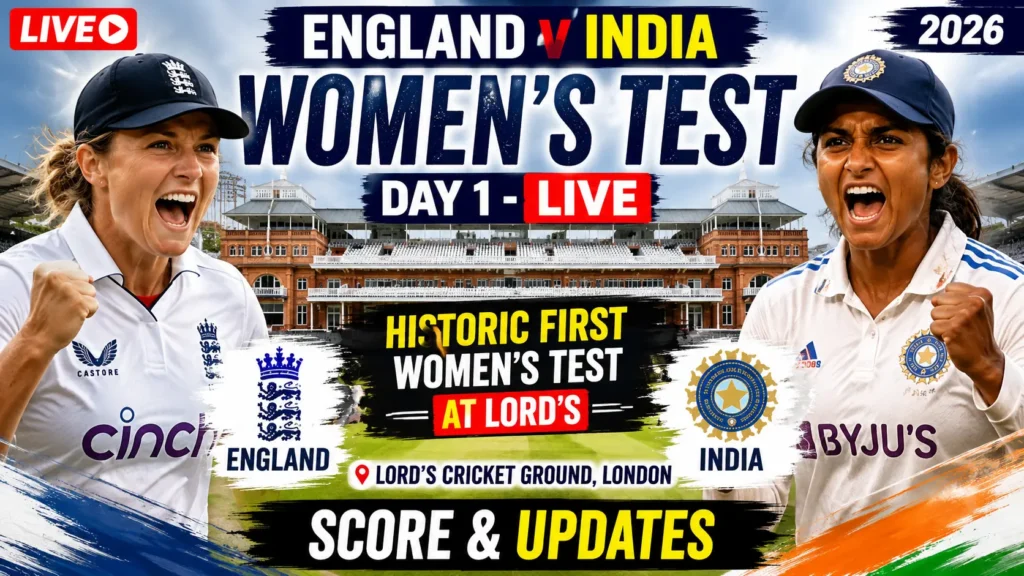 England vs India Women Test Live Score Day 1